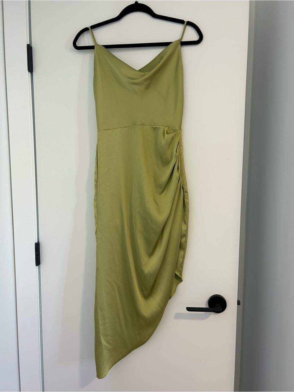 Vera & Lucy Green Draped Slip Dress XS